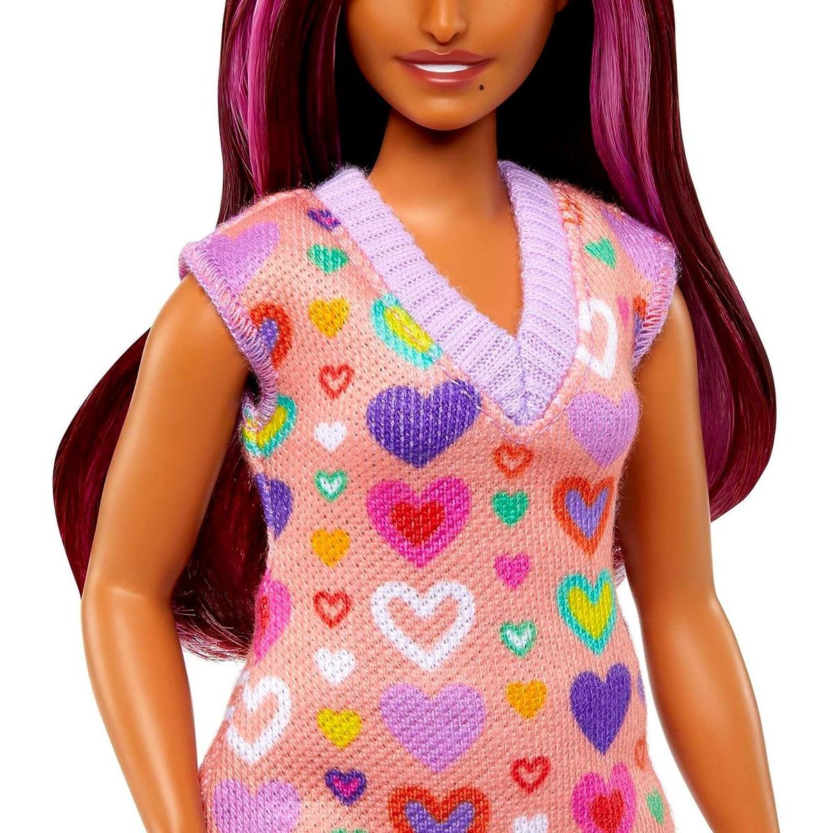 Barbie modelka šaty se sladkými srdíčky