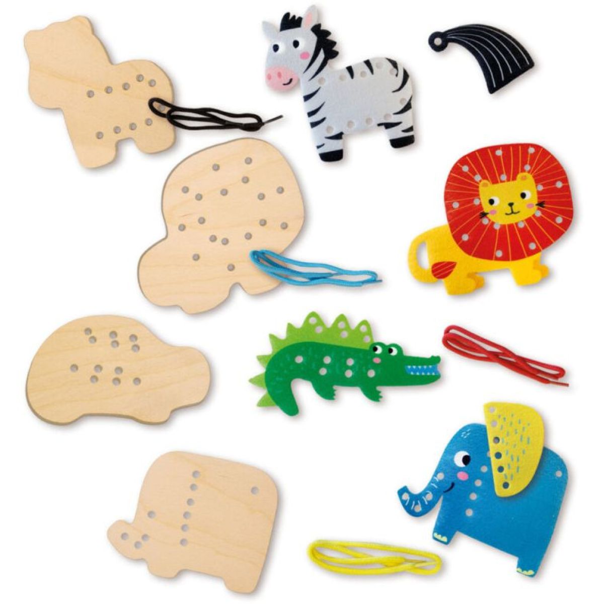 Alltoys Kreativní navlékací sada - Džungle se zvířátky - Poškozený obal