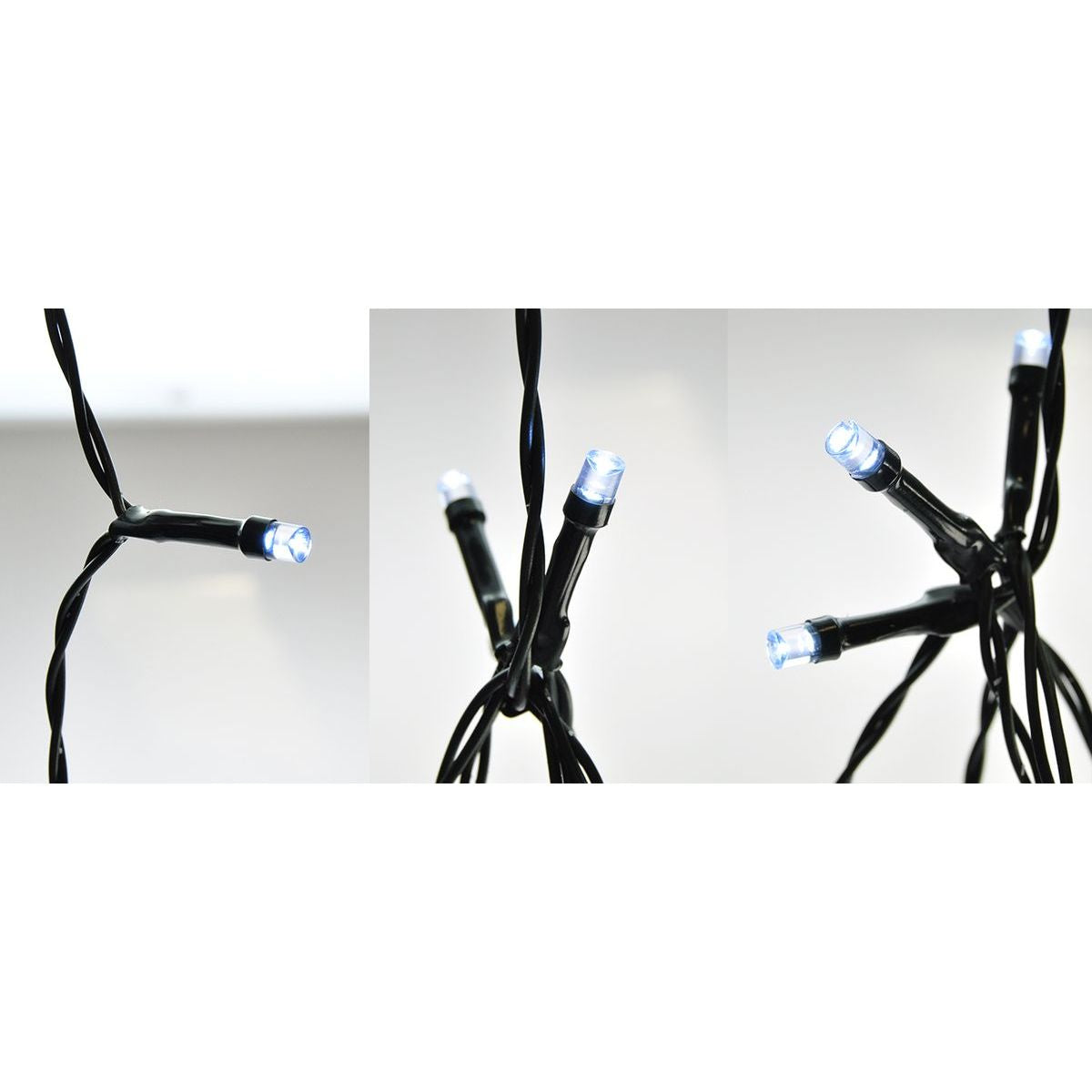 LED vánoční řetěz, 3 m, 20 LED, 3 x AA, bílé světlo, zelený kabel