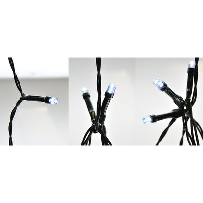 LED vánoční řetěz, 3 m, 20 LED, 3 x AA, bílé světlo, zelený kabel