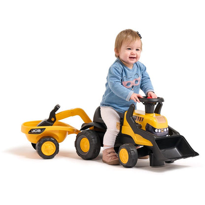 Falk Odstrkovadlo - traktor JCB s přívěsem a přední-zadní lžící