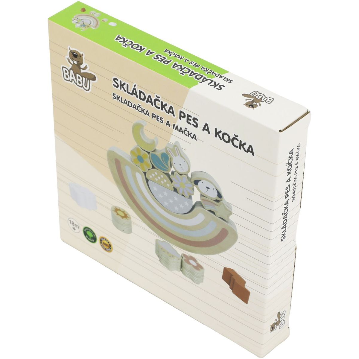 BABU - Balanční dřevěná hra PES a KOČKA