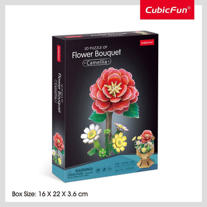 CubicFun Puzzle 3D Kytice z květů kamélií 109 dílků