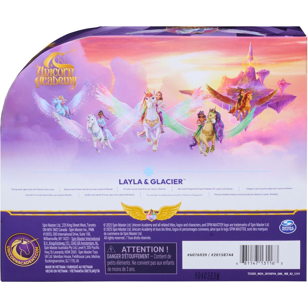 Spin Master Unicorn academy kouzelná křídla glacier & layla 11cm