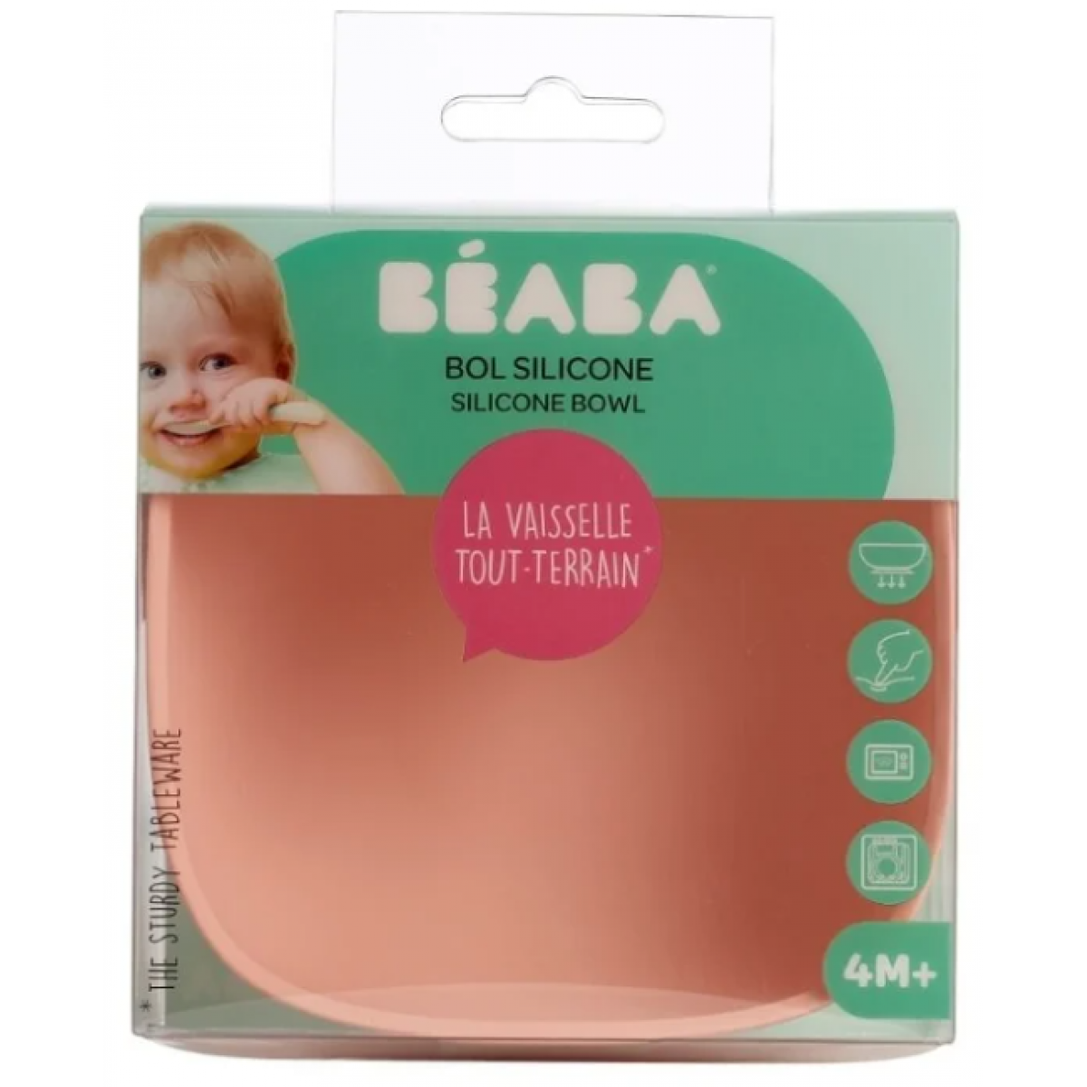 Béaba Miska silikonová s přísavkou Pink