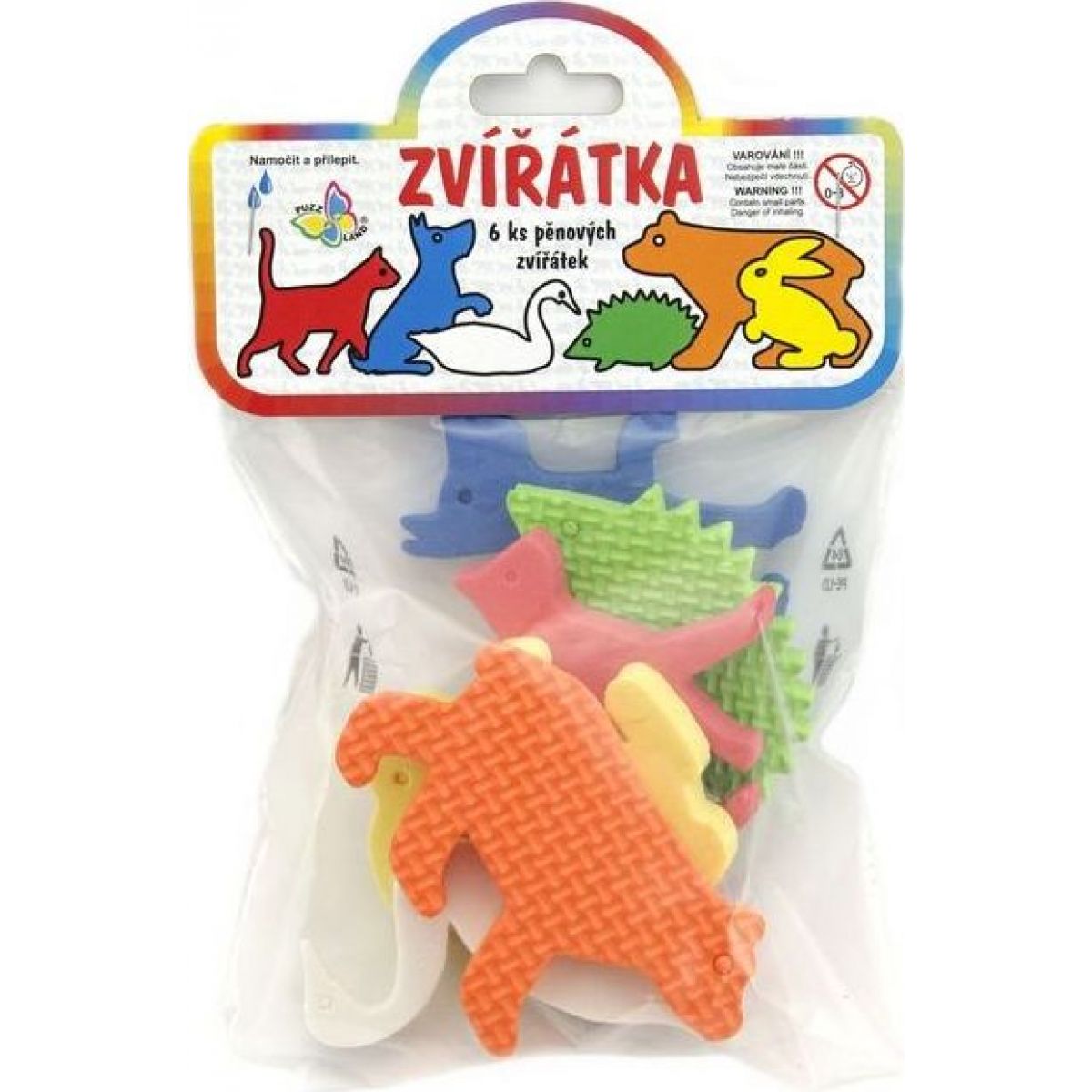 Vodolepky Pěnové dílky zvířátka 6 ks