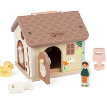Teddies Skládanka vkládačka dům dřevo 11ks 16x15x14cm 18m+
