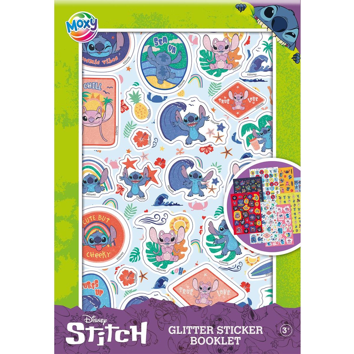 Třpytivé samolepky Stitch A5 8 archů