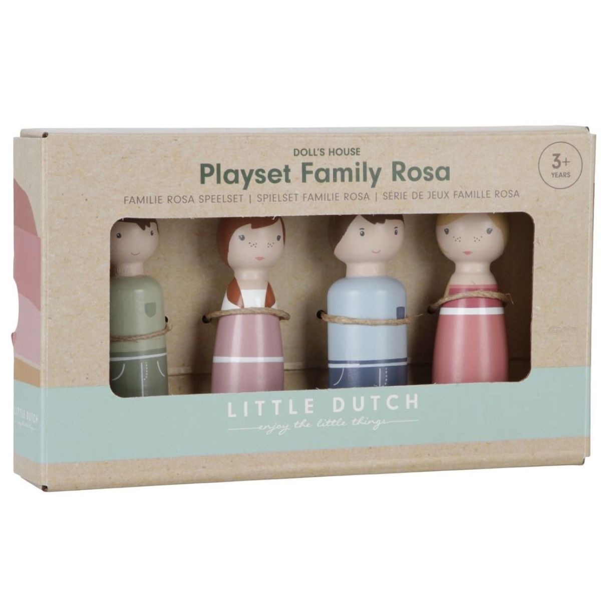 Sada dřevěných panenek Family Rosa