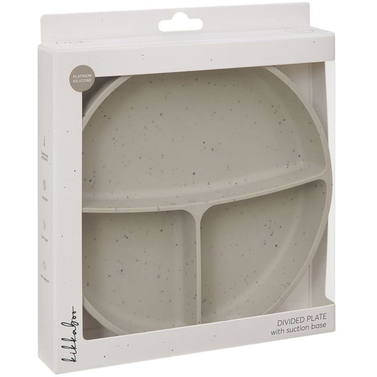 KikkaBoo Talíř dělený s přísavkou Platinum Silicone Sand