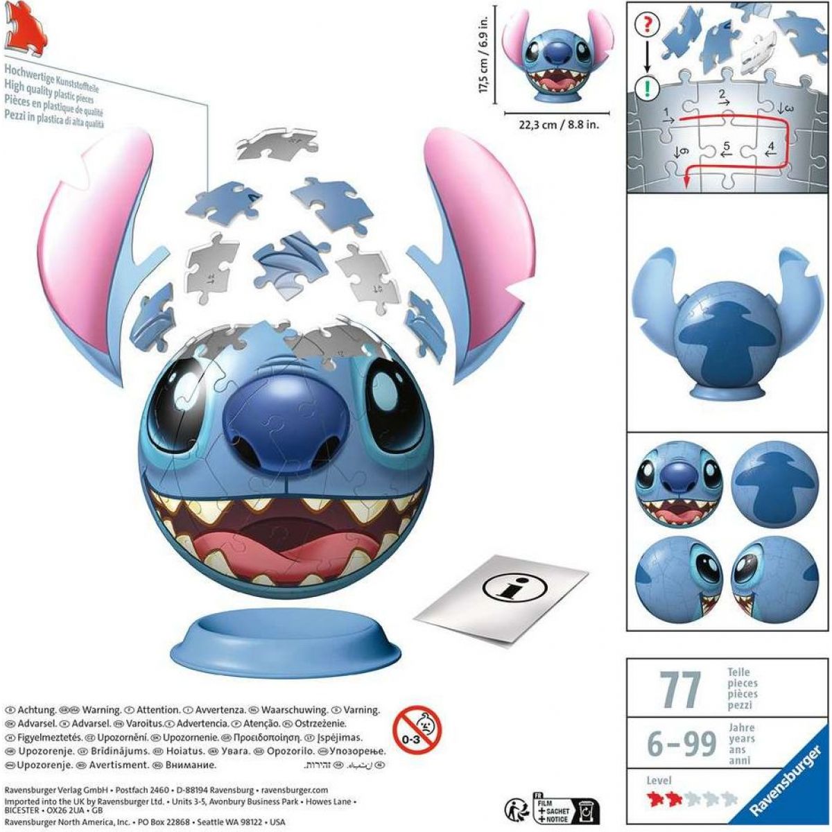 Ravensburger 3D Puzzleball Disney Sticht 72 dílků