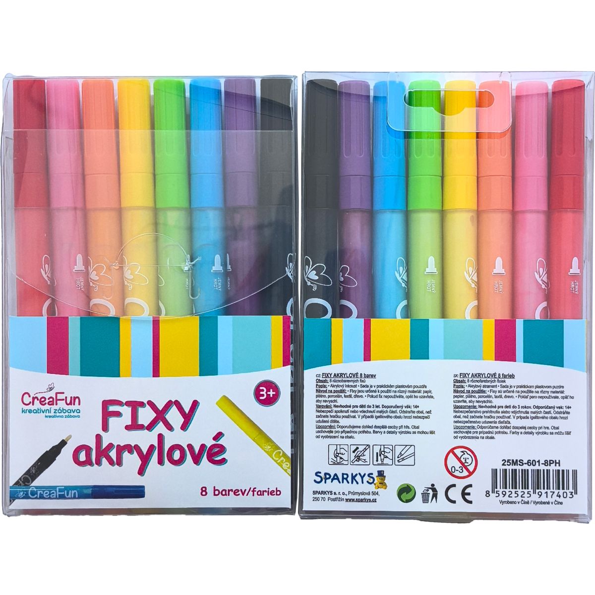 Sparkys CreaFun - fixy akrylové 8 barev