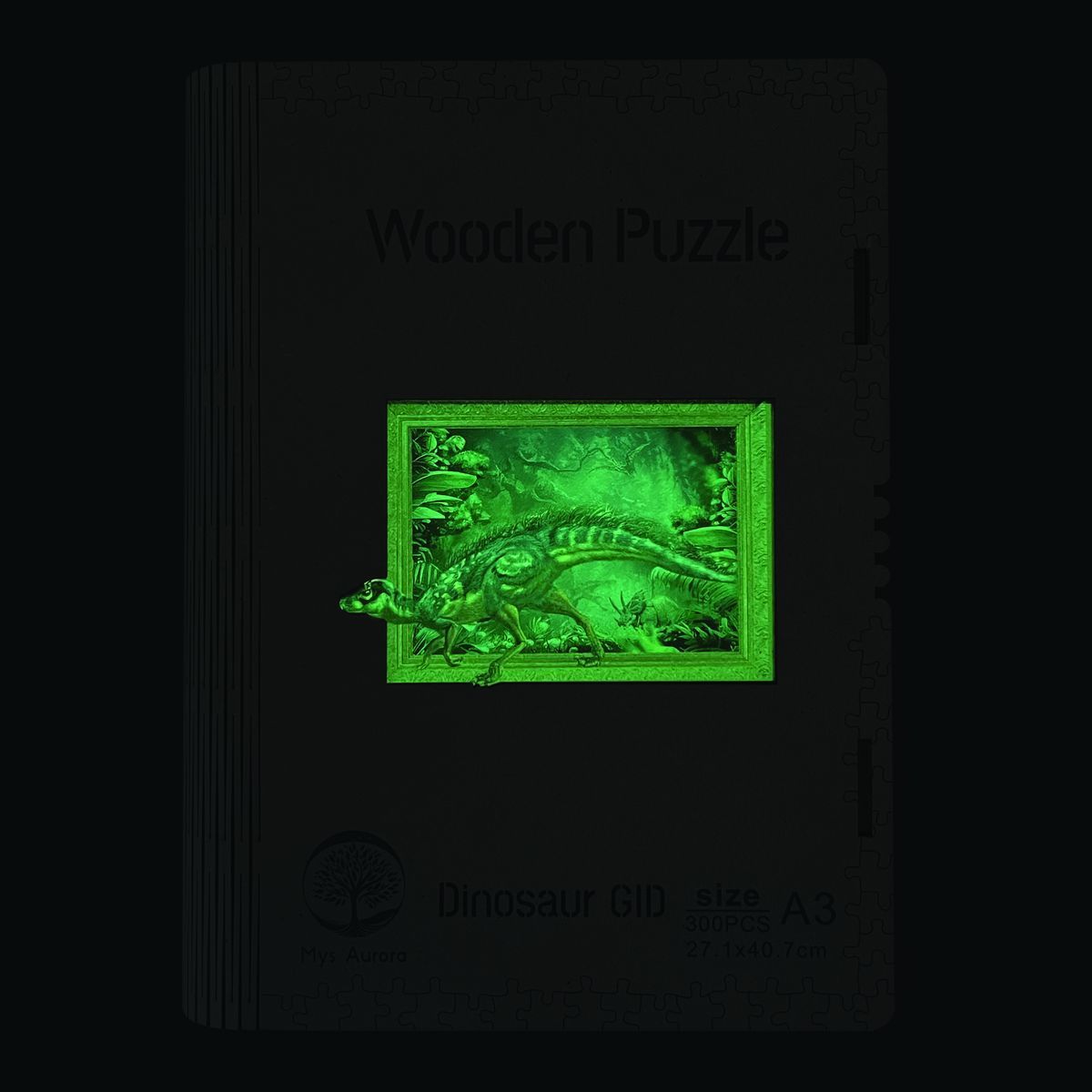 Epee Wooden puzzle Dinosaur A3 GID - svítící ve tmě