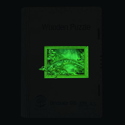Epee Wooden puzzle Dinosaur A3 GID - svítící ve tmě
