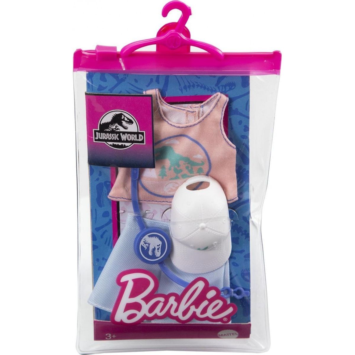 Mattel Barbie obleček 30 cm s doplňky v praktickém balení Jurský svět GRD46