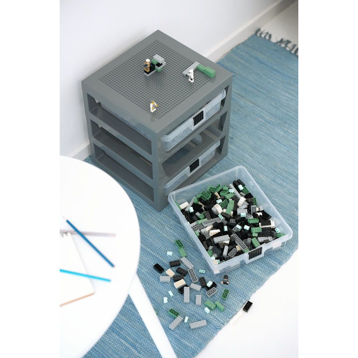 LEGO® organizér se třemi zásuvkami - modrá