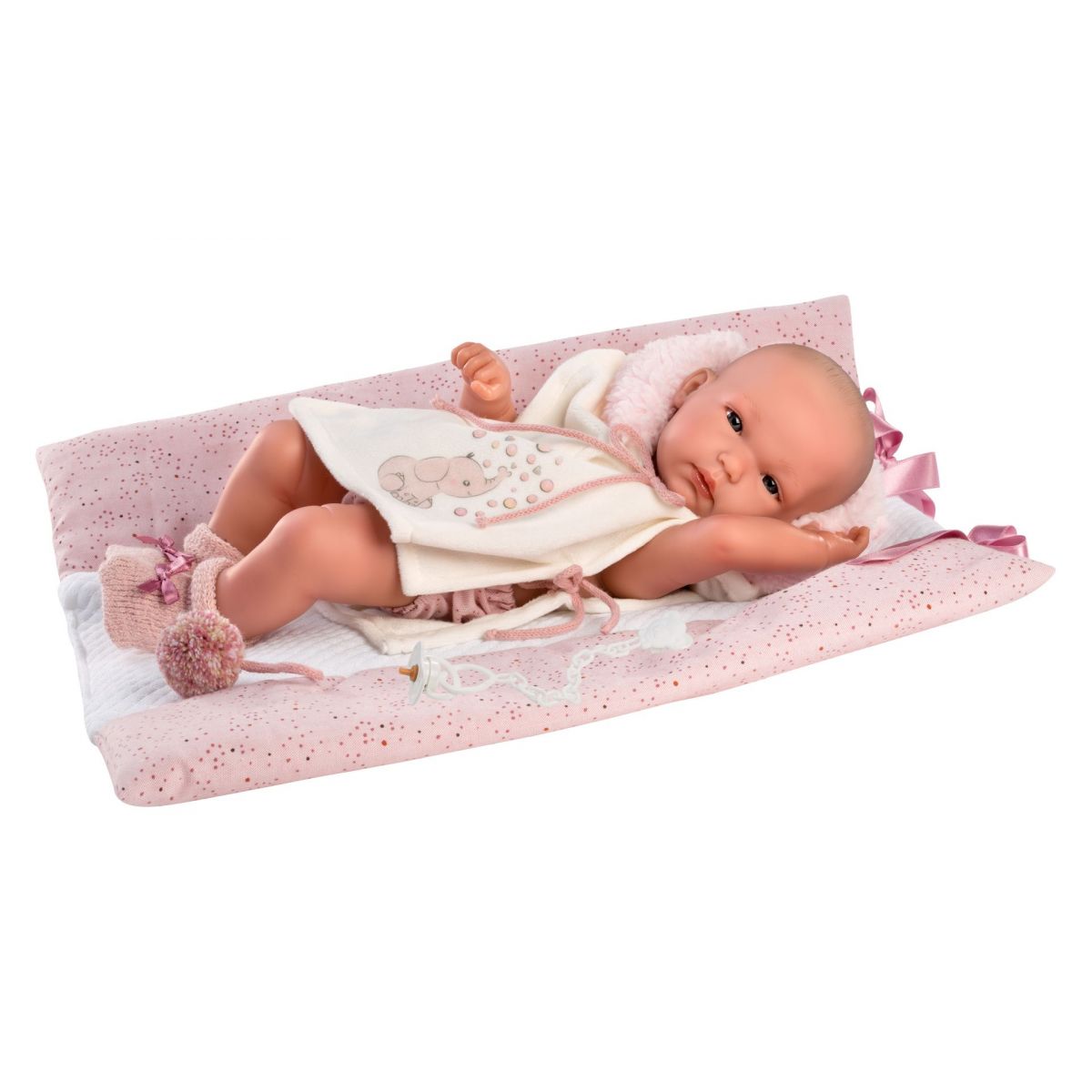 Llorens 63544 New Born holčička realistická panenka miminko s celovinylovým tělem 35 cm