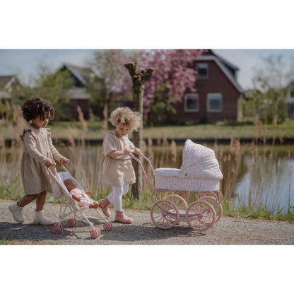 Little Dutch Kočárek pro panenky golfky skládací Soft Flowers