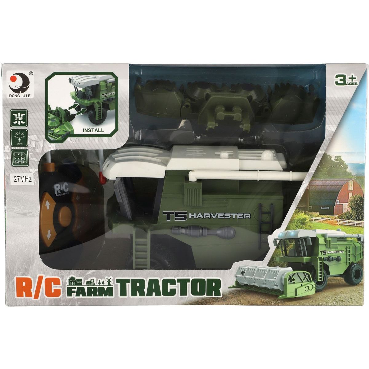 Teddies Kombajn na kukuřici RC  22cm 27MHz