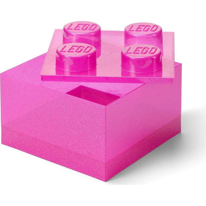 LEGO úložný box 4 s víkem - Třpytivá růžová