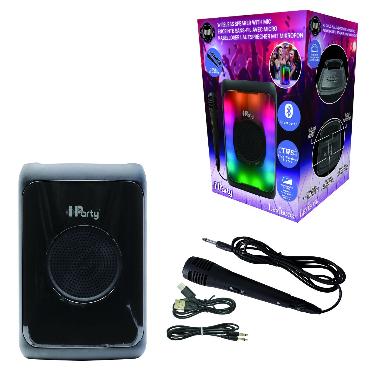 Lexibook Bluetooth karaoke reproduktor s mikrofonem střední - Poškozený obal