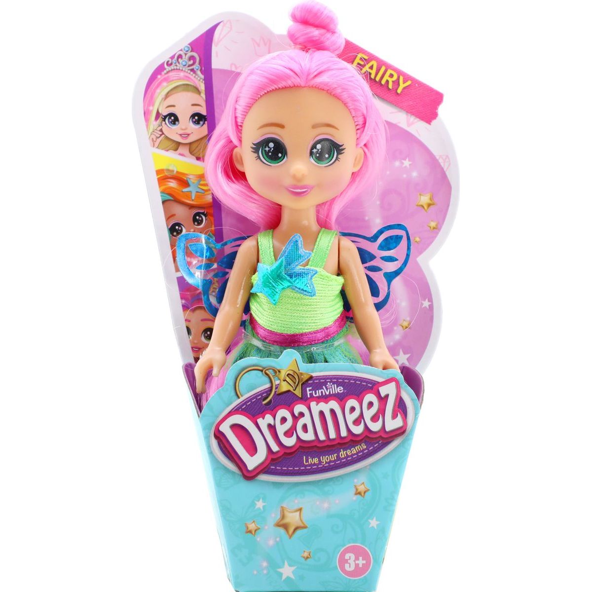 Funville Dreameez mini víla v kornoutku růžové vlásky