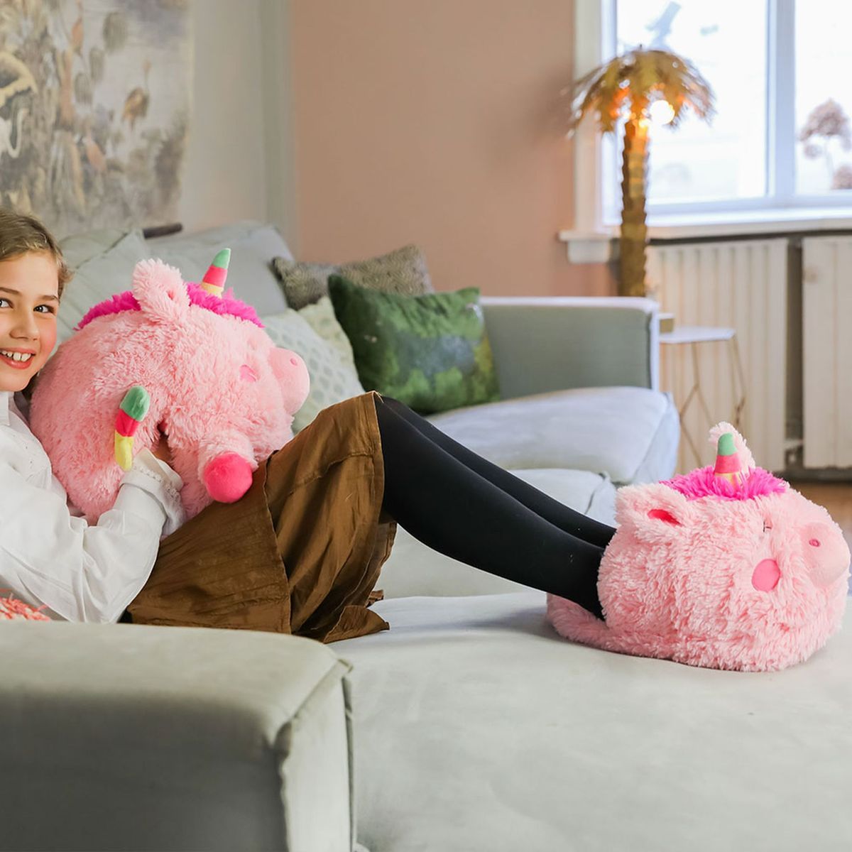 Cozy Noxxiez CS922 Jednorožec hřejivý plyšový pantofel